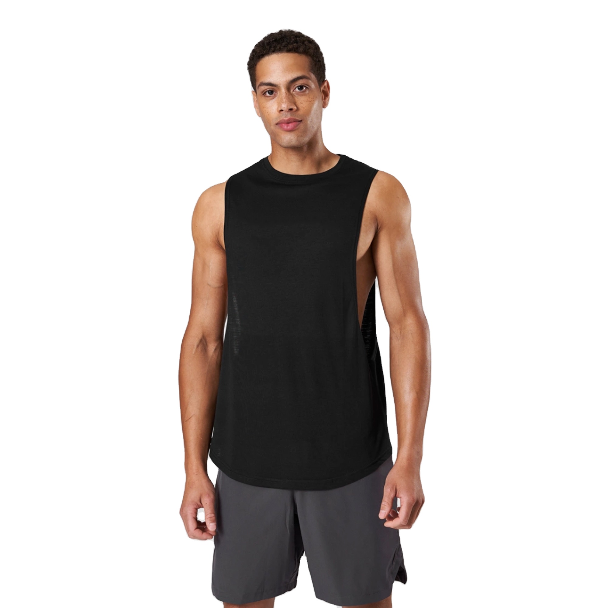 Stylish Men's Casual Solid Tank Tops Breathable Lightweight Stretchable Cotton