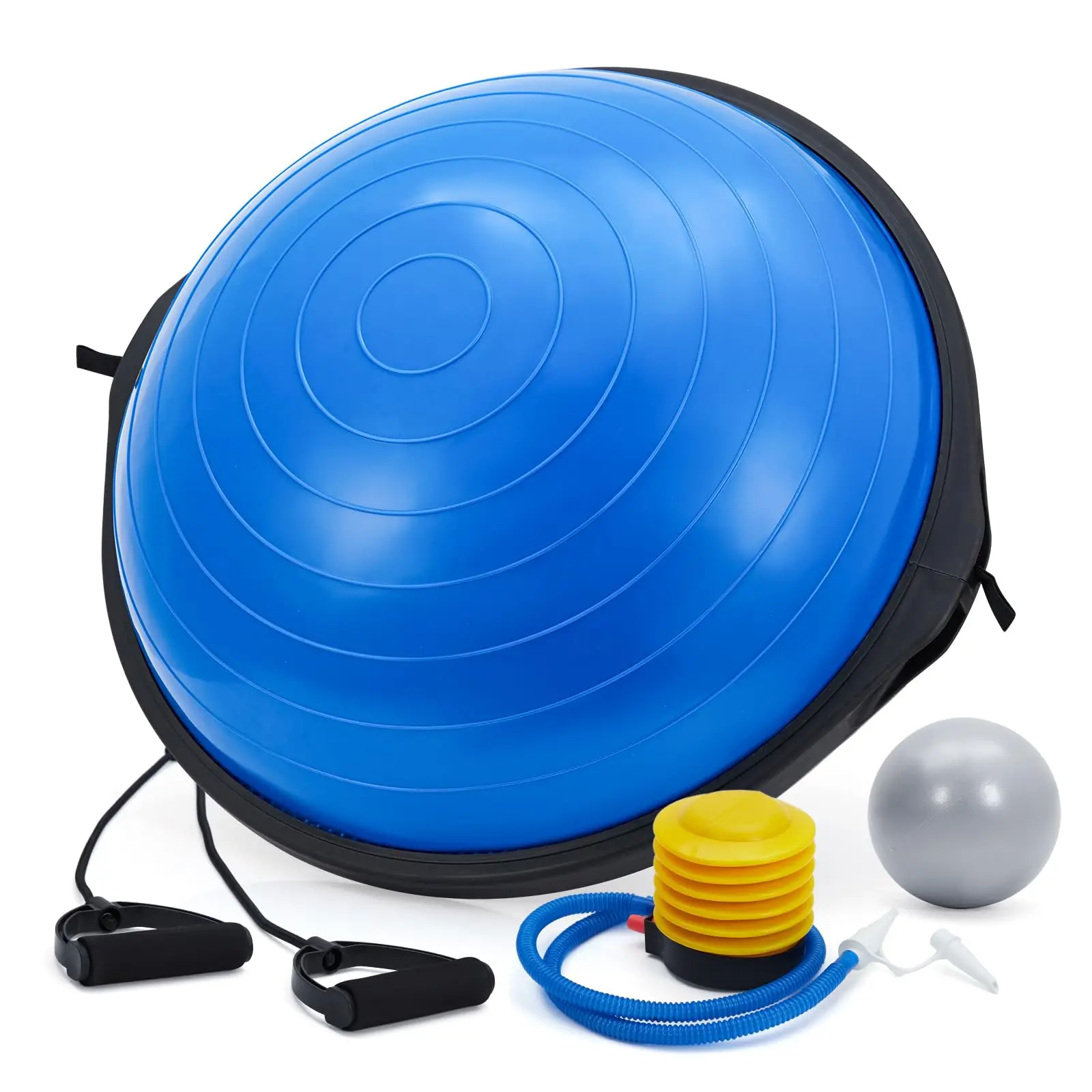 Yoga Balance Ball 1600 Lbs Inflatable Half Exercise Ball Balance Trainer With Nonslip Base Half Yoga Ball Strength Training