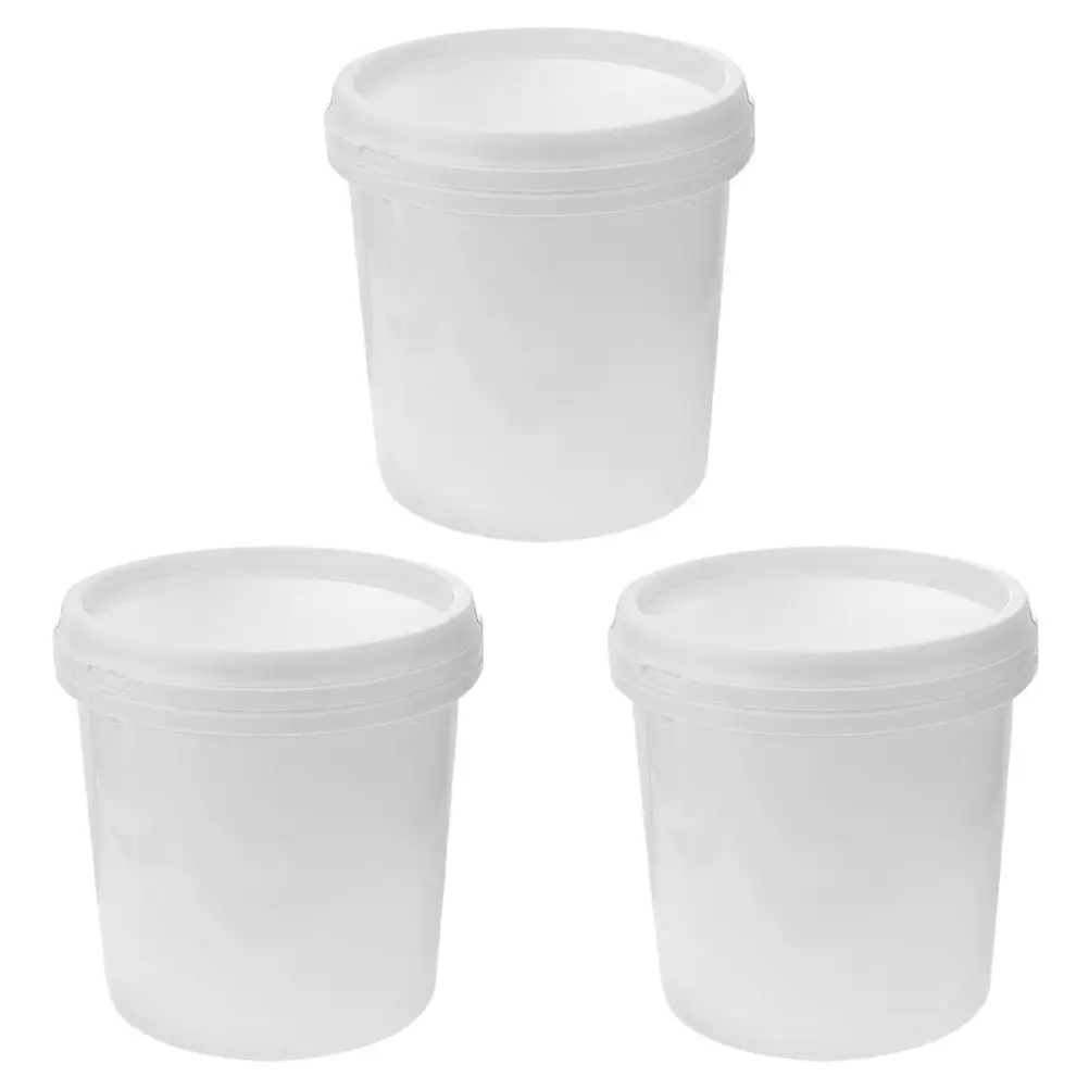 3PCS Plastic Bucket With Lid Food Storage Cleaning...