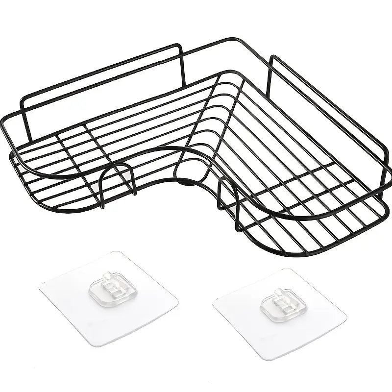 No Punch Wall Mounted Bathroom Corner Storage Rack Shampoo Cosmetic Organizer