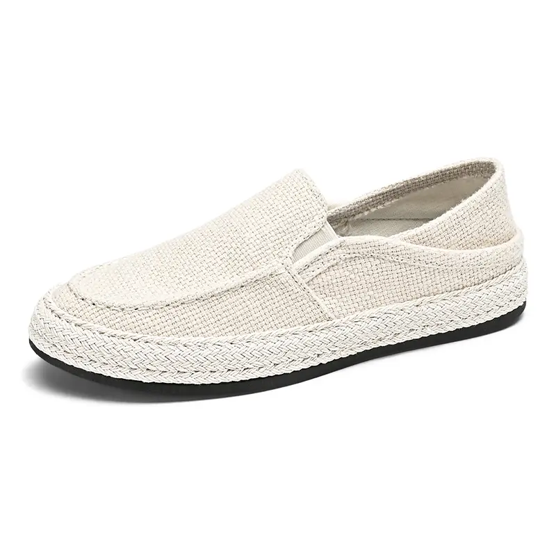 Men's Breathable Linen Lightweight Flat Shoes Canvas Shoes