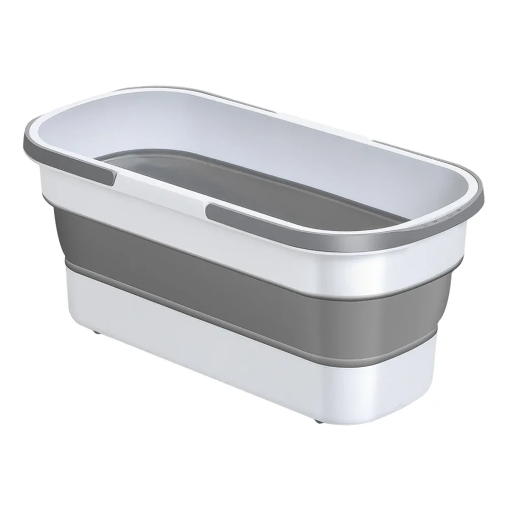 Rectangular Mop Bucket with Handle Washing Tub Portable Collapsible Space-Saver