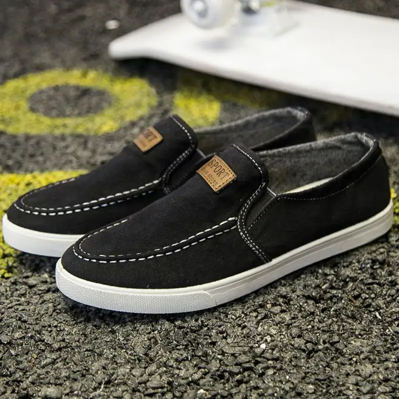 Men's Breathable Canvas Loafers Lightweight Denim ...