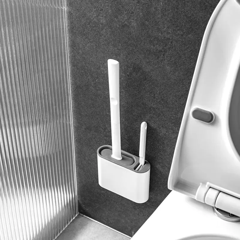 Toilet Brush Cleaning Brush Flat Head Flexible Wal...