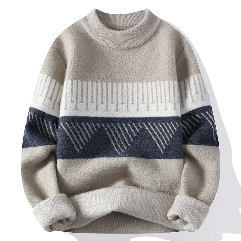 Men Sweater O Neck Tops Pullover Sweaters Thick Warm