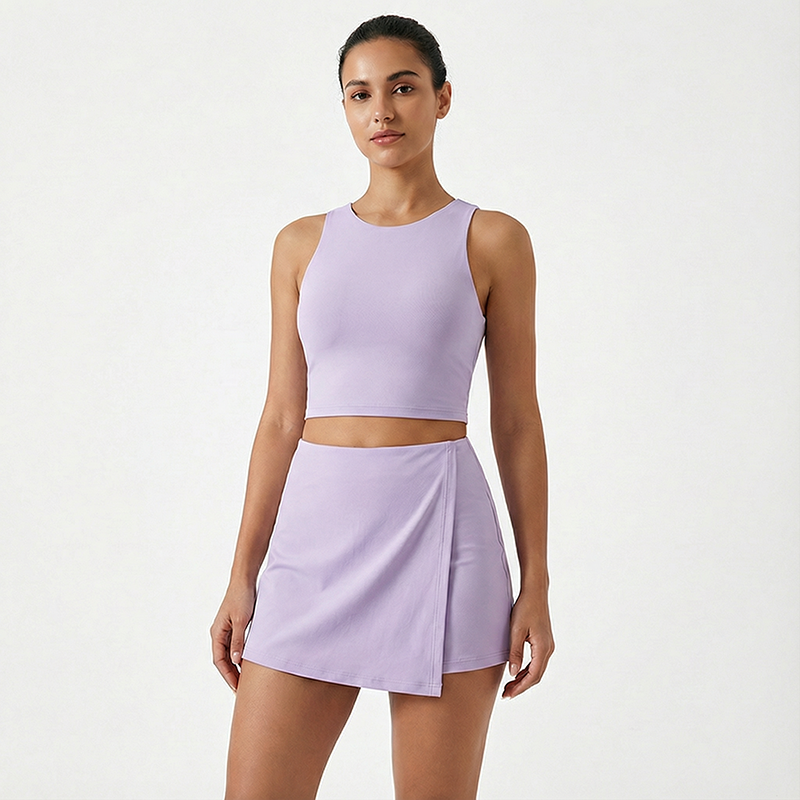 Women's Sporty Skort Two-Piece Built-in Shorts
