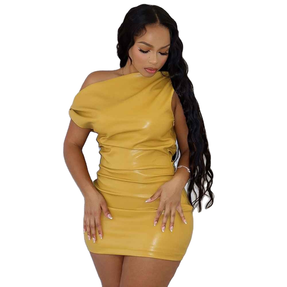 Fashion Boutique Women Dresses Slim Fit Sexy PU Le...