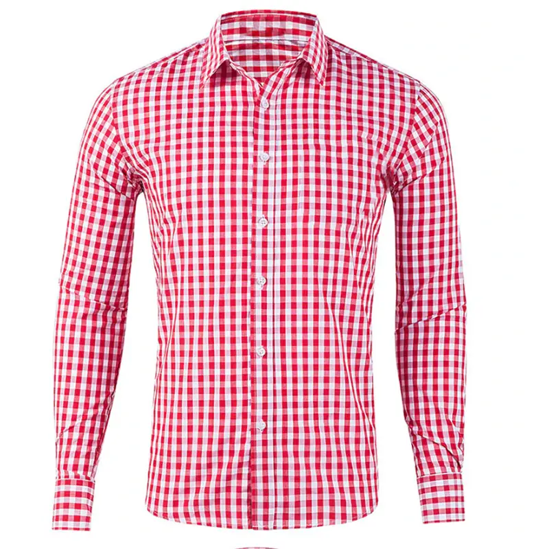 Men's Shirt Button-up Shirt Long Sleeve Plaid Lapel Fashion Casual