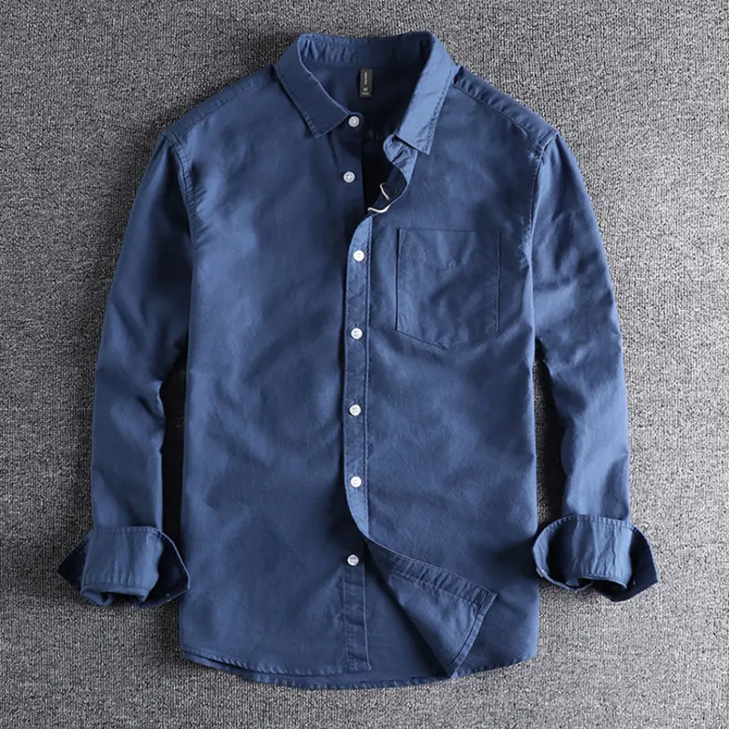 Men Shirt Pure Cotton Washed Oxford Light Casual Shirts