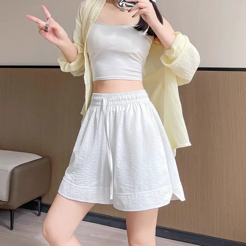 Female Fashion Thin Casual Short Pants Lady Solid High Waist Shorts