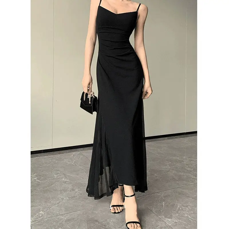 V-Neck Spaghetti Strap Sexy Backless Dress