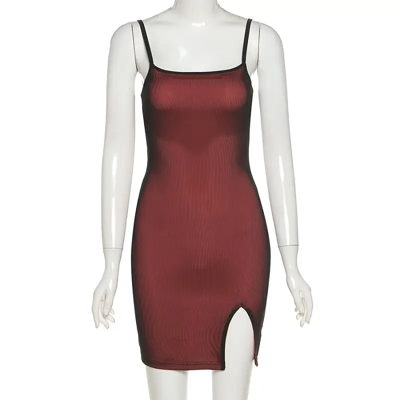 Double-Layered Sexy Tight-Fitting Slip Dress With Hip Lift