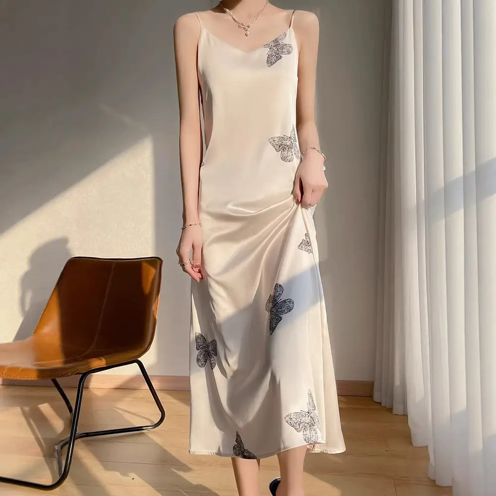 Women's Sleeveless Suspender Loose Fashion Long Dress