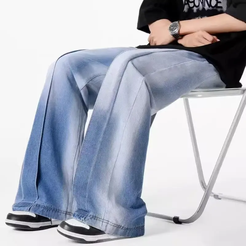 Retro Patchwork Washed Denim Jeans