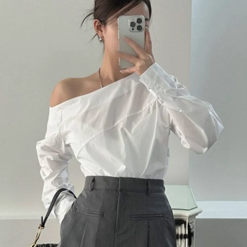 Women Blouse Fashion Sexy Off Shoulder Shirt Elega...