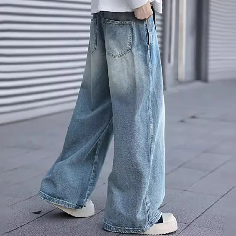 Men's Casual Loose Retro Straight-Leg Jeans With Belt
