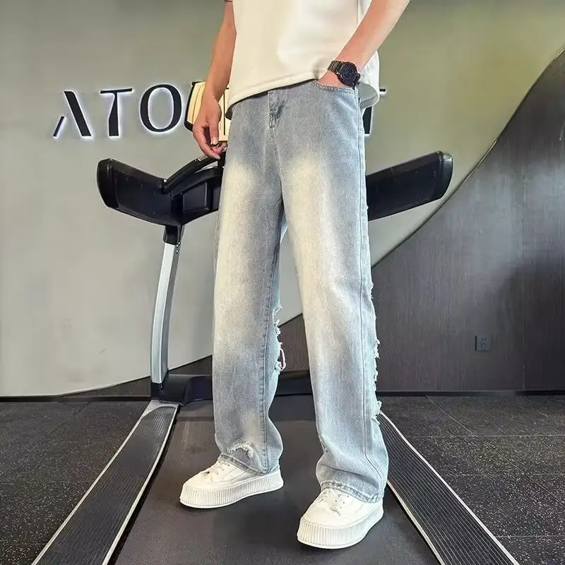 New Ripped Jeans With Big Rips At The Back Waistba...