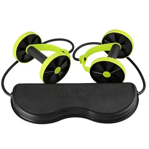Abdominal Multifunctional Exercise Equipment Ab Wheel Double Roller With Resistance Bands Knee Mat Waist