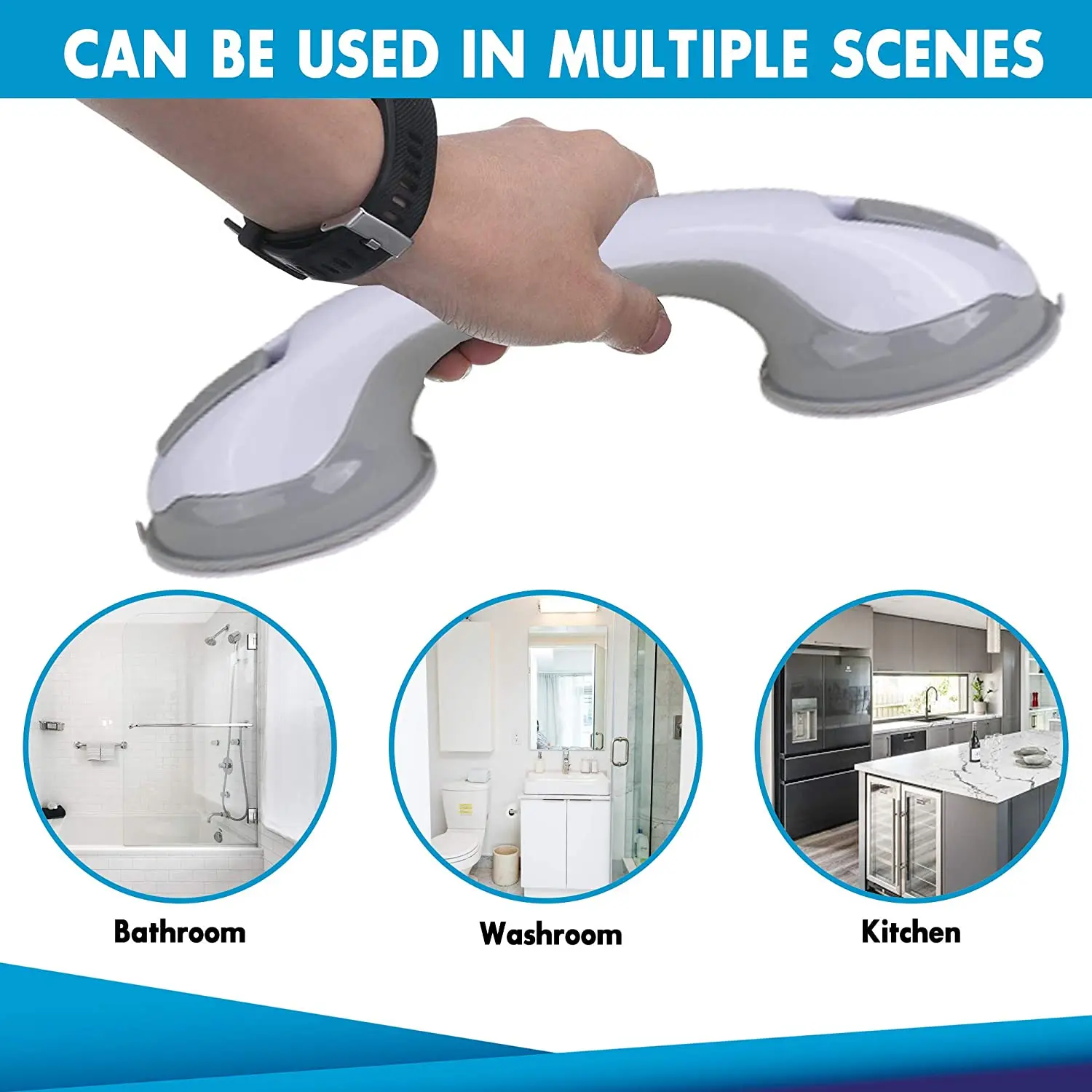 Toilet Bathroom Safety Grab Bar Handle Vacuum Suct...