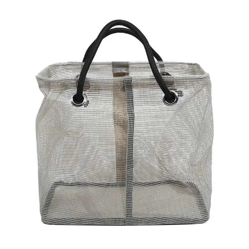 Portable Mesh Toiletry Bag With Handle, Quick-Drying Large-Capacity Travel Makeup Organizer