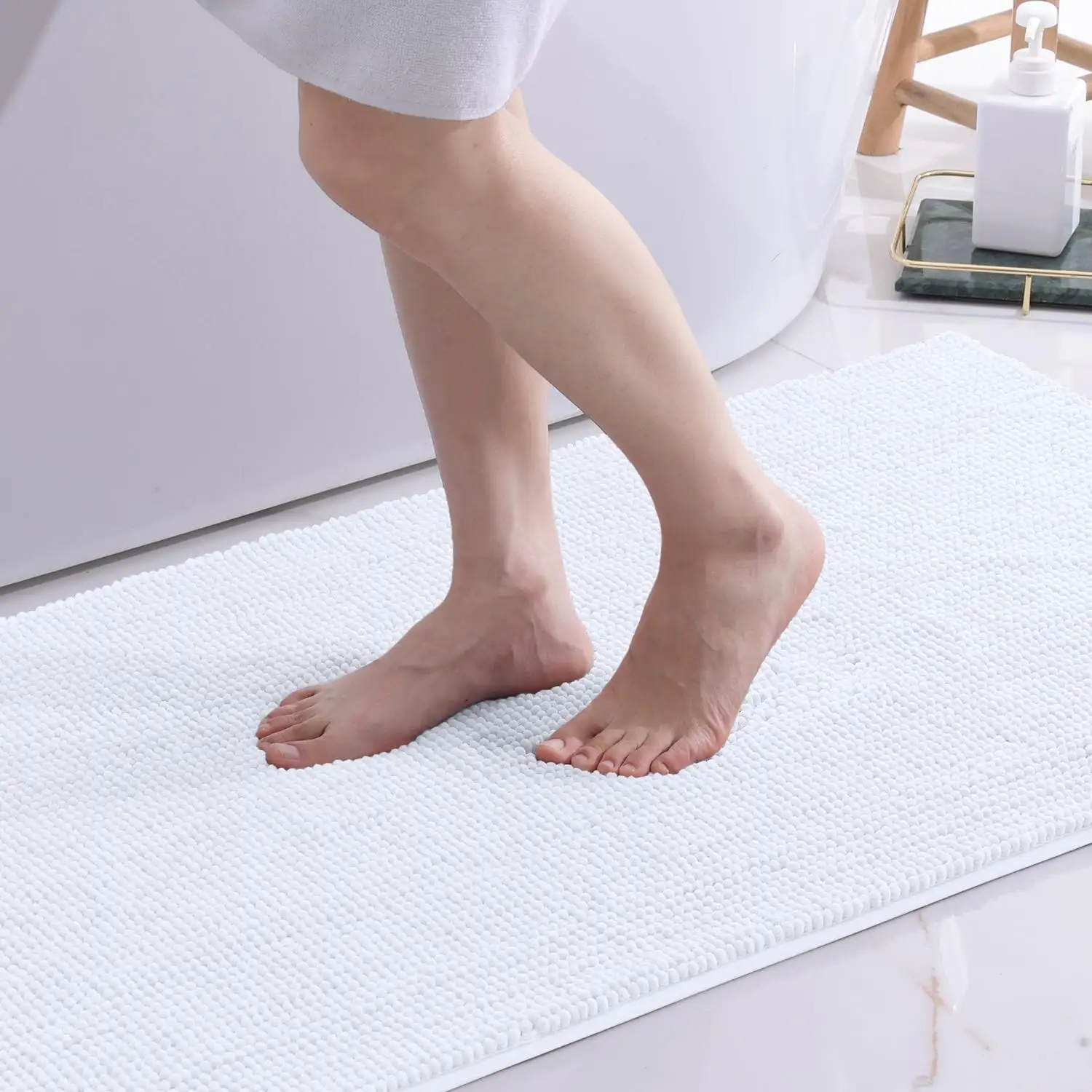 Solid Color Indoor Anti Slip Bathroom Floor Mat