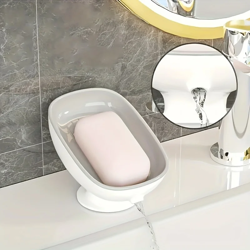 2-In-1 Bathroom Soap Dish With Suction Cup