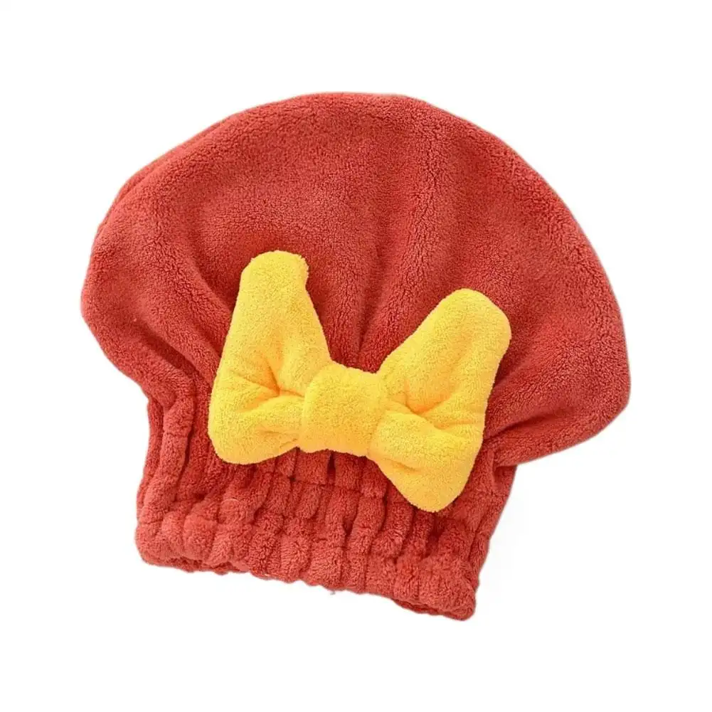 Hair Drying Towel Head Wrap With Bow Knot Shower C...