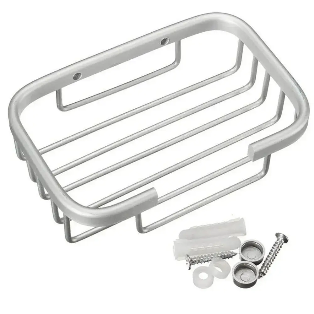 Wall-Mounted Shower Soap Holder Bathroom Storage Container Dish Basket Tray