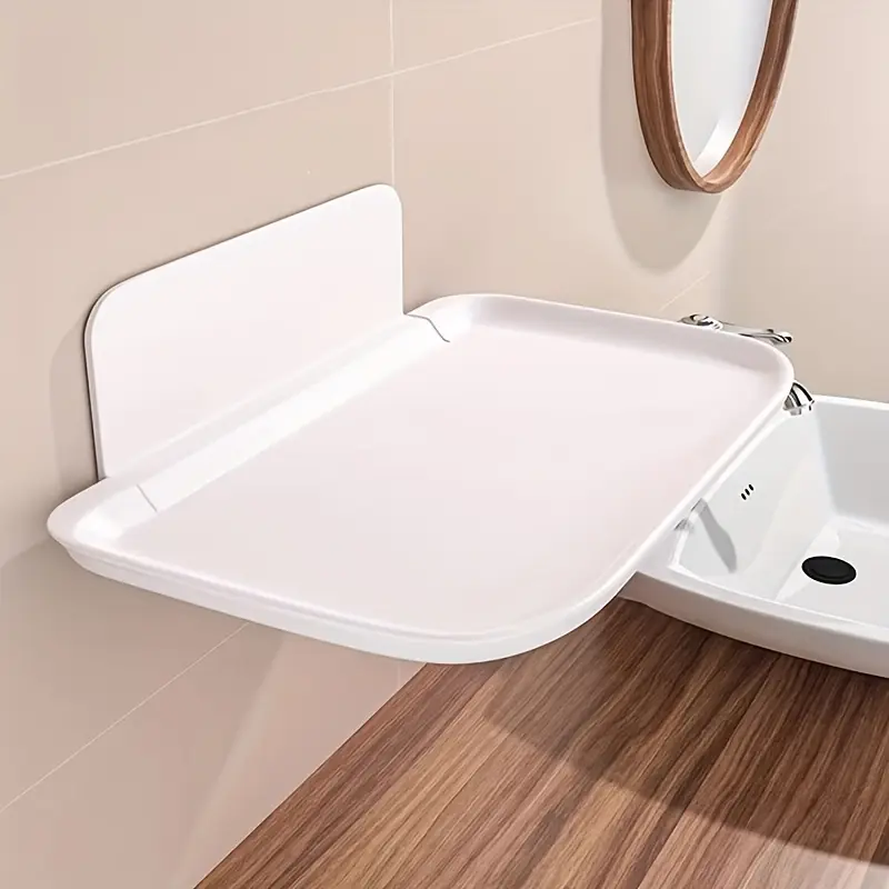 Plastic Non Porous Wall Rack Saves Space For Bathroom Storage Shelves