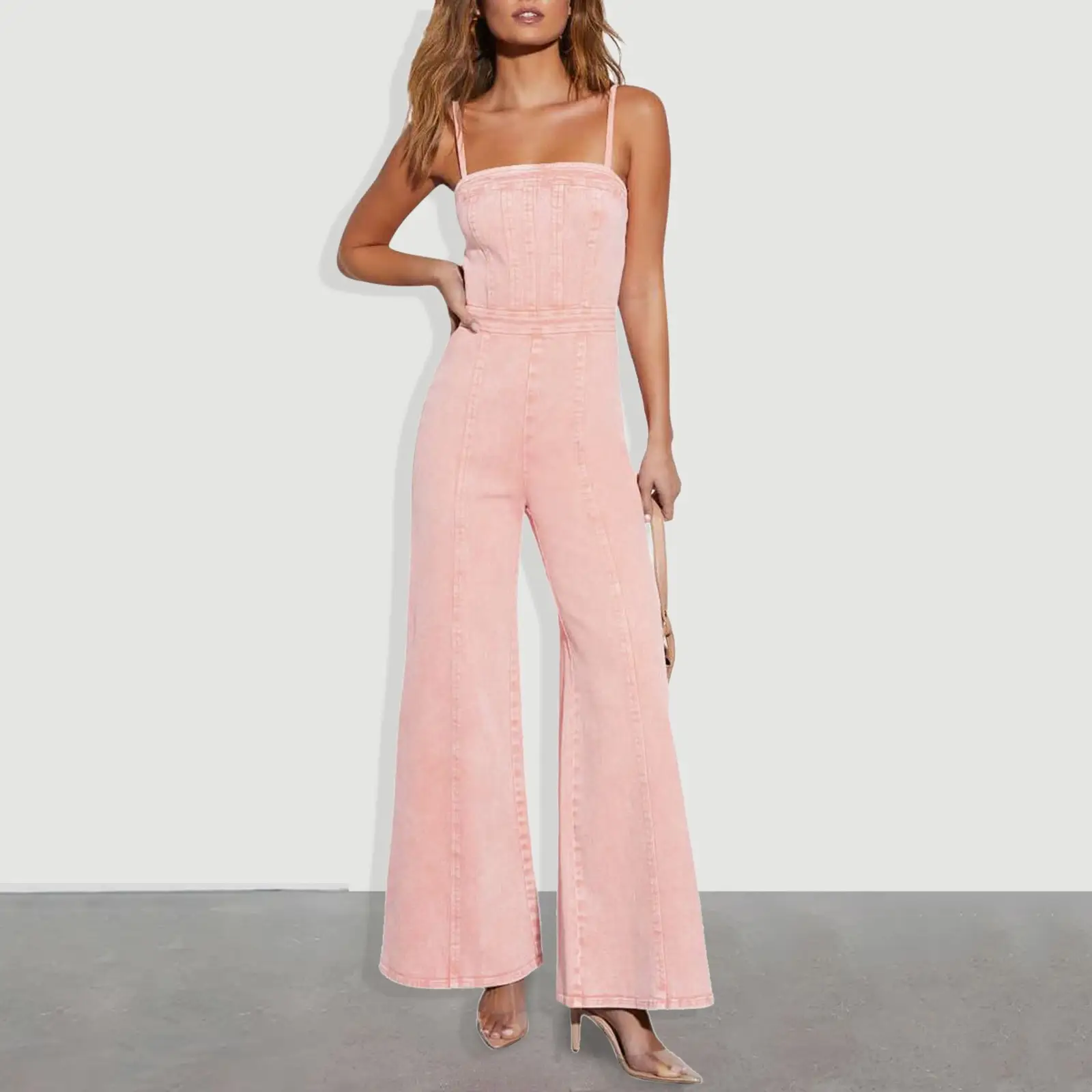 Retro Denim Jumpsuit Flared Jeans