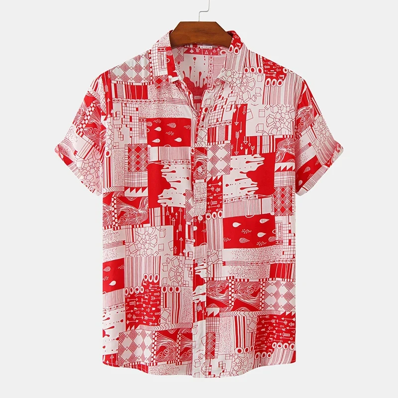 New Fashion Men Shirts Stripe Print Shirt