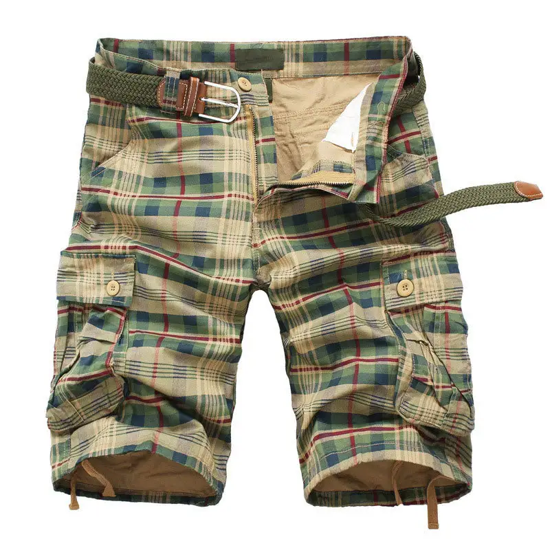 Men's Checkered Casual Workwear Shorts