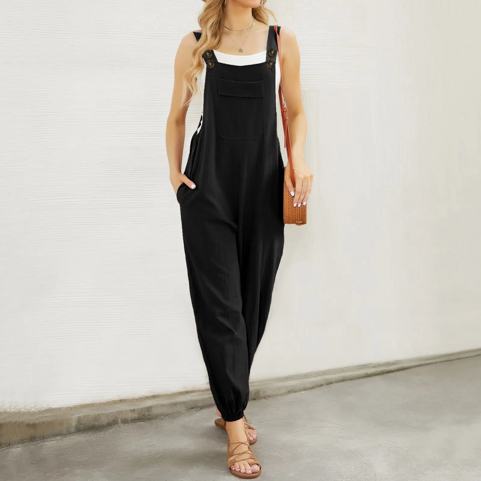 Women's Sleeveless Overalls Casual