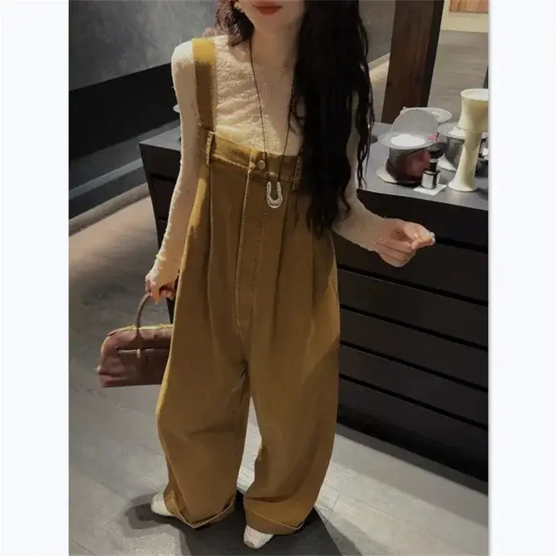 Women's Casual Retro Loose Wide-Leg Overalls