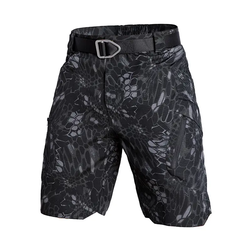 Men's Shorts Casual Cargo Shorts Elastic Waist Multi Pockets Quick Dry Breathable Hiking Shorts