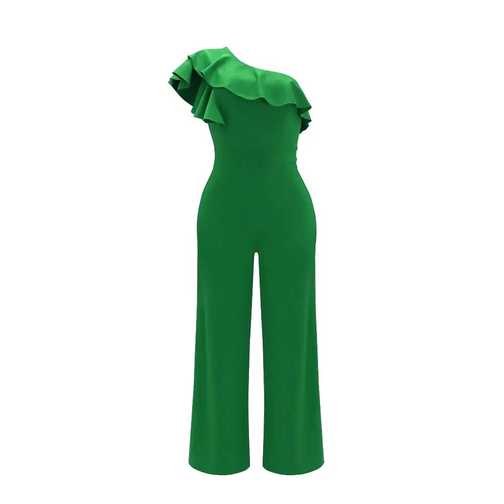 Ruffled One-Shoulder Jumpsuit