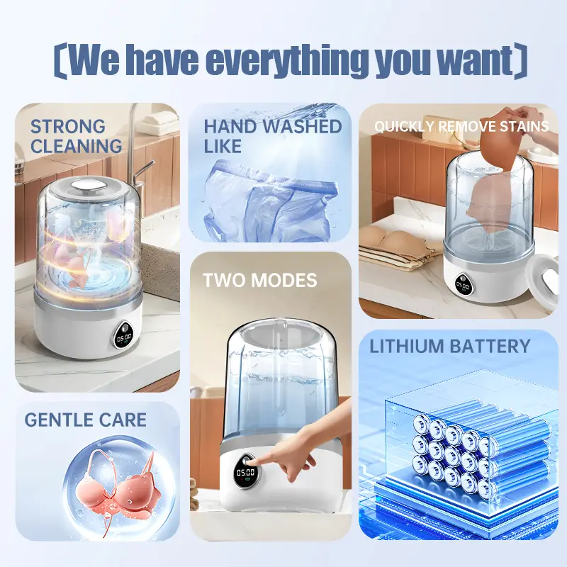 Mini Rechargeable Washing Machine Bucket Portable Small Washing Machine