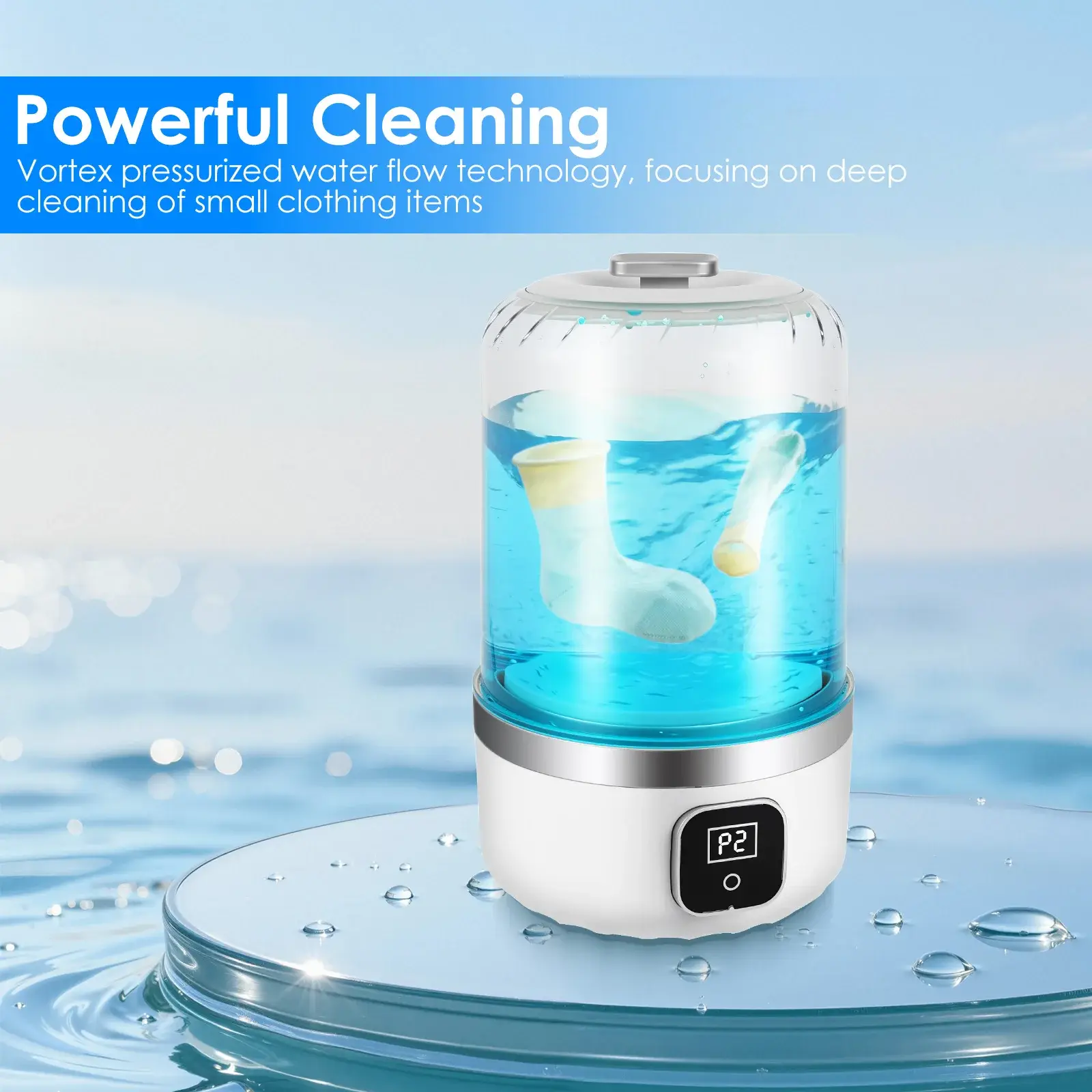 Mini Washing Machine Portable Underwear Socks Electric Wireless Charging Washing Cup Laundry Bucket