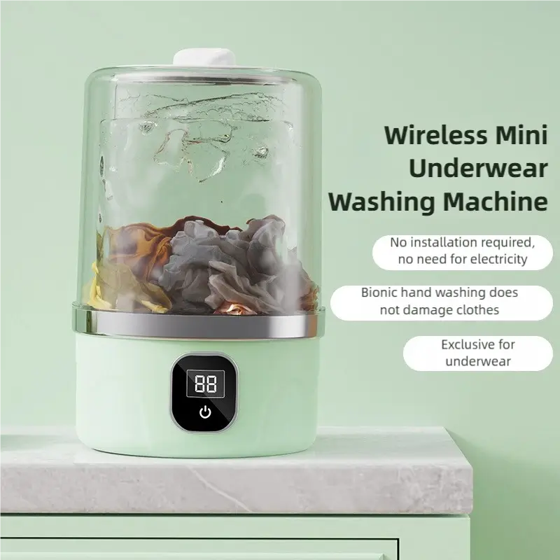 Portable Wireless Washing Machine Compact Laundry Equipment Clothing Cleaning Tool