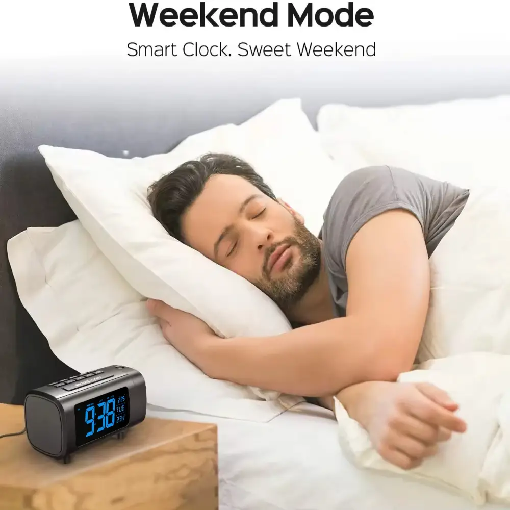 Digital Projection Alarm Clock for Bedroom Radio Alarm Clock