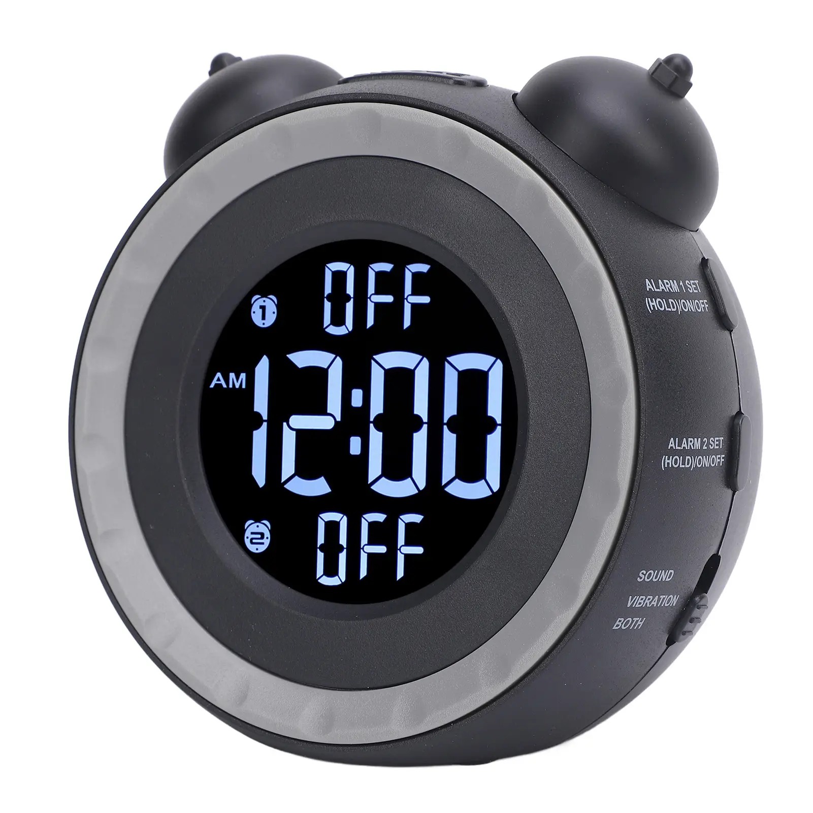 Bed Shaker Alarm Clock Adjustable Volume Brightnes...
