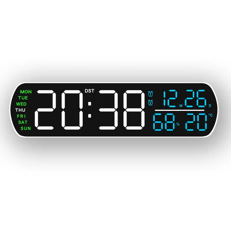 LED Alarm Clock TEMP Display Dual Alarm Timer Countdown Dimming 12/24H Digital Table Clock