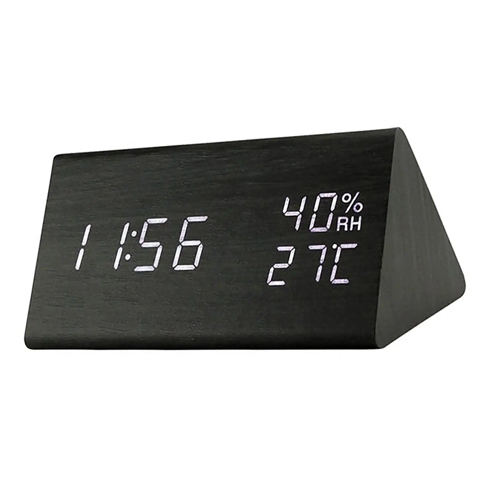 Alarm Clock LED Triangle Brightness Adjustable wit...