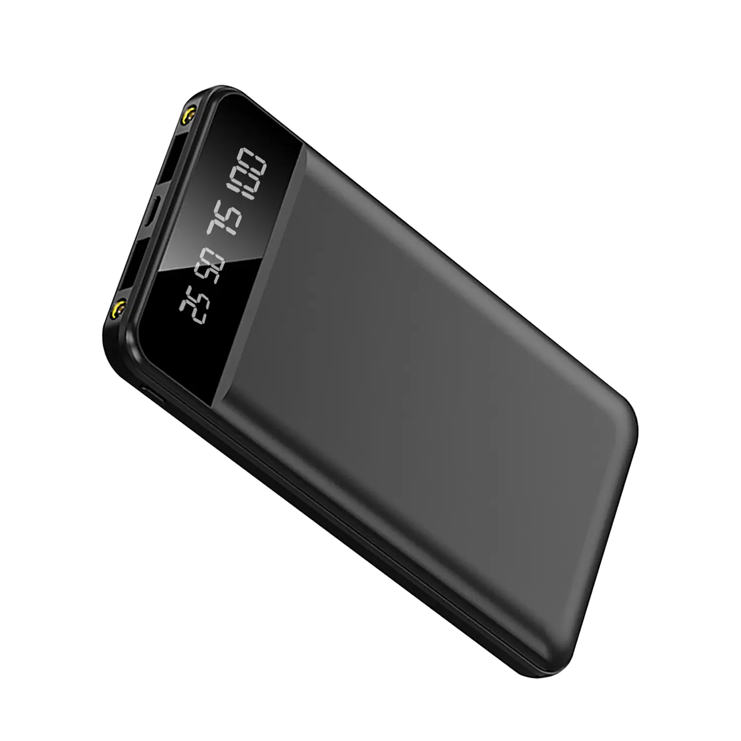 Power Bank Portable Ultra Slim Charger External Battery Pack With 2 USB Output Ports Charging Cable LED Flashlight