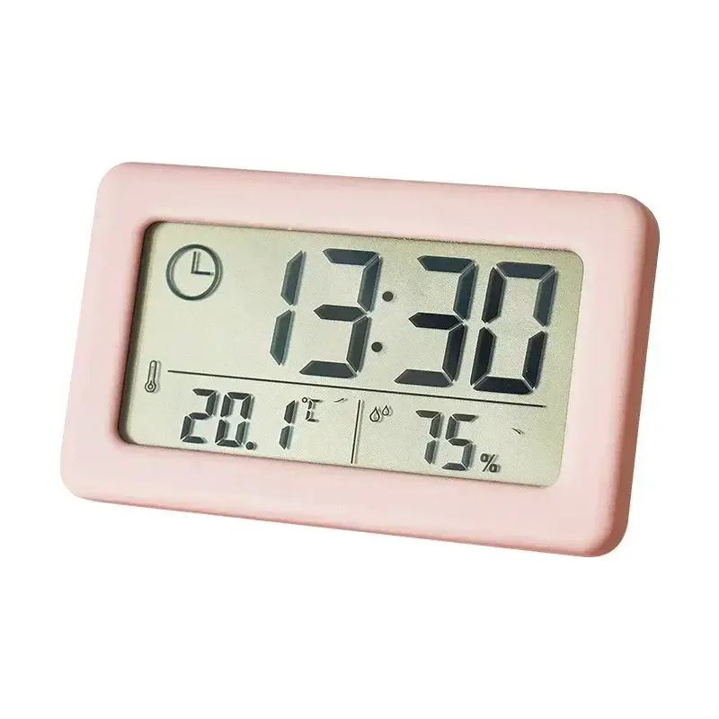 Electronic Digital Clock 12/24H Time Thermometer Hygrometer Home Desk Wall Decor