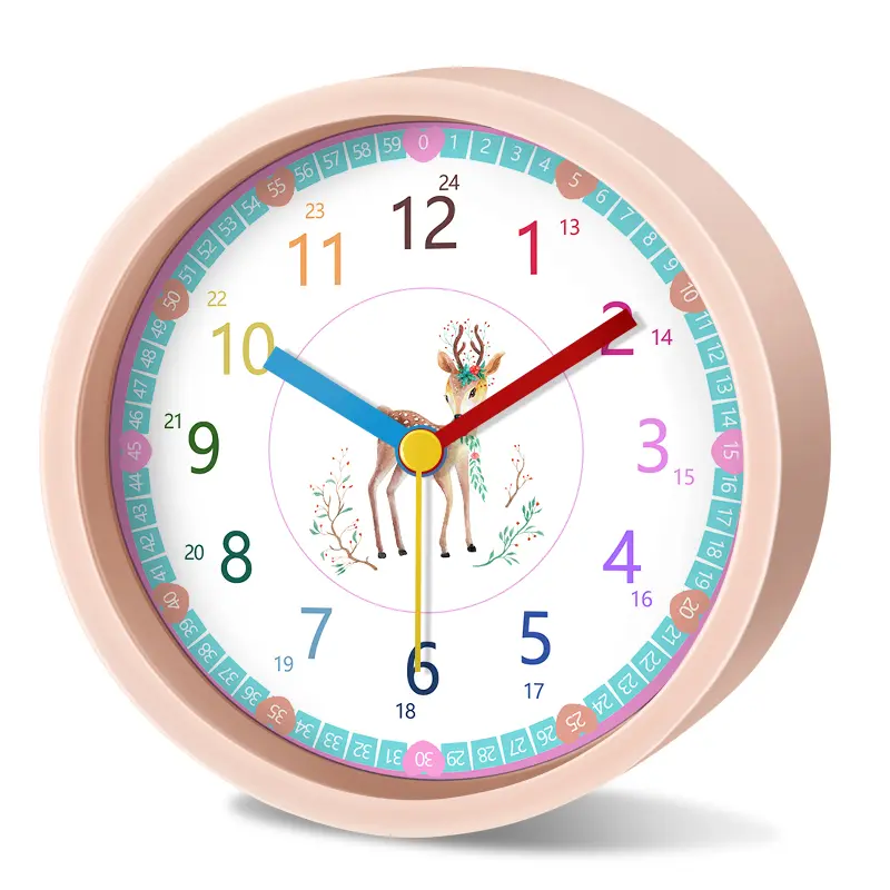 Round New Cartoon Alarm Clock Colorful Numerals Wake-up