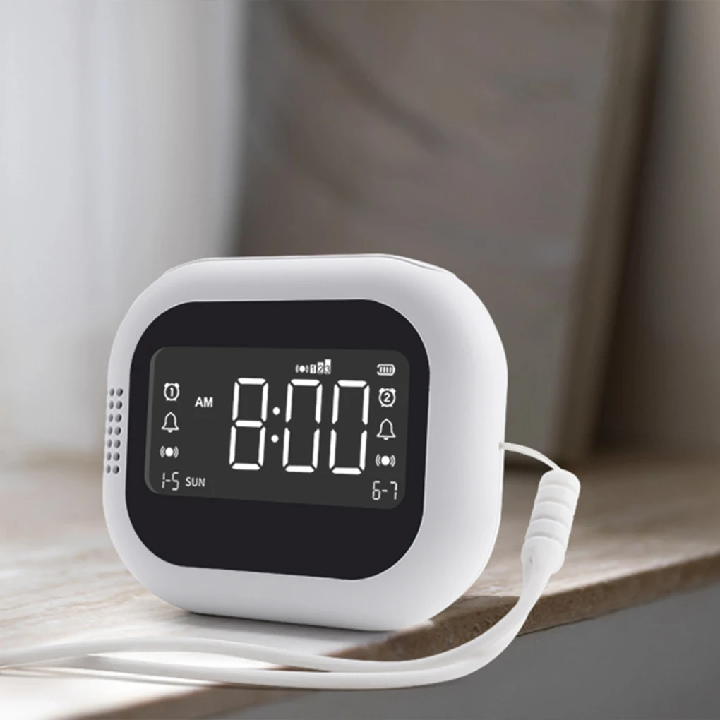 LED Display Vibration Alarm Clock Rechargeable Noise Natural Sound Multifunctional Clock