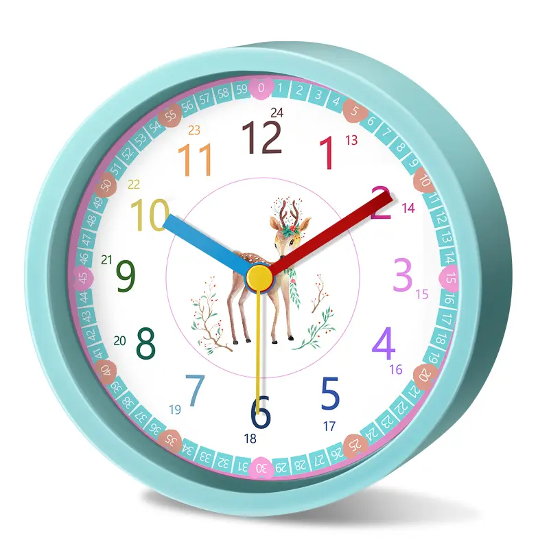 Round New Cartoon Alarm Clock Colorful Numerals Wake-up