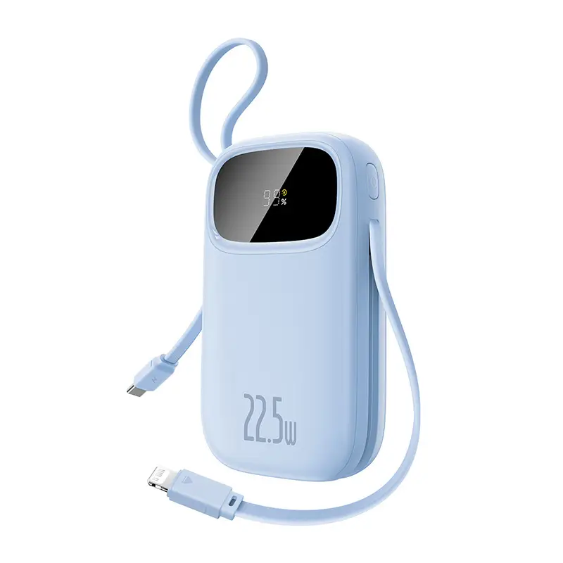 Power Bank Built-in Retractable USB-C Cable