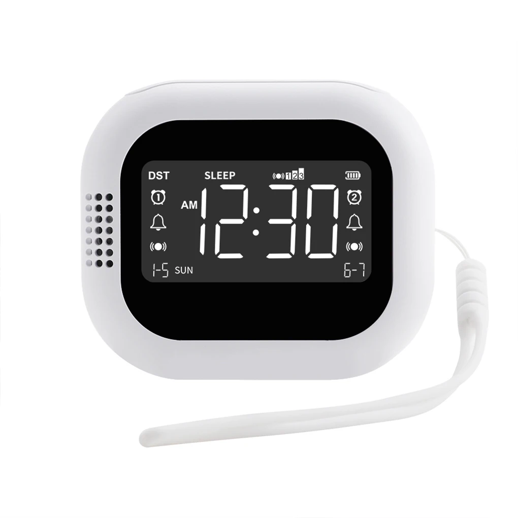 LED Display Vibration Alarm Clock Rechargeable Noise Natural Sound Multifunctional Clock
